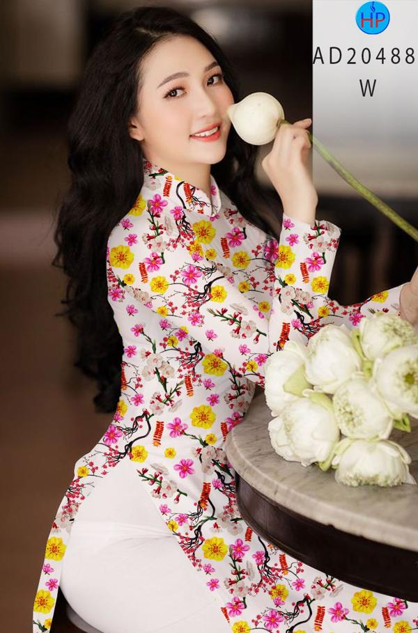 Vải Áo Dài Hoa Đều thiết kế 2020 AD 20488