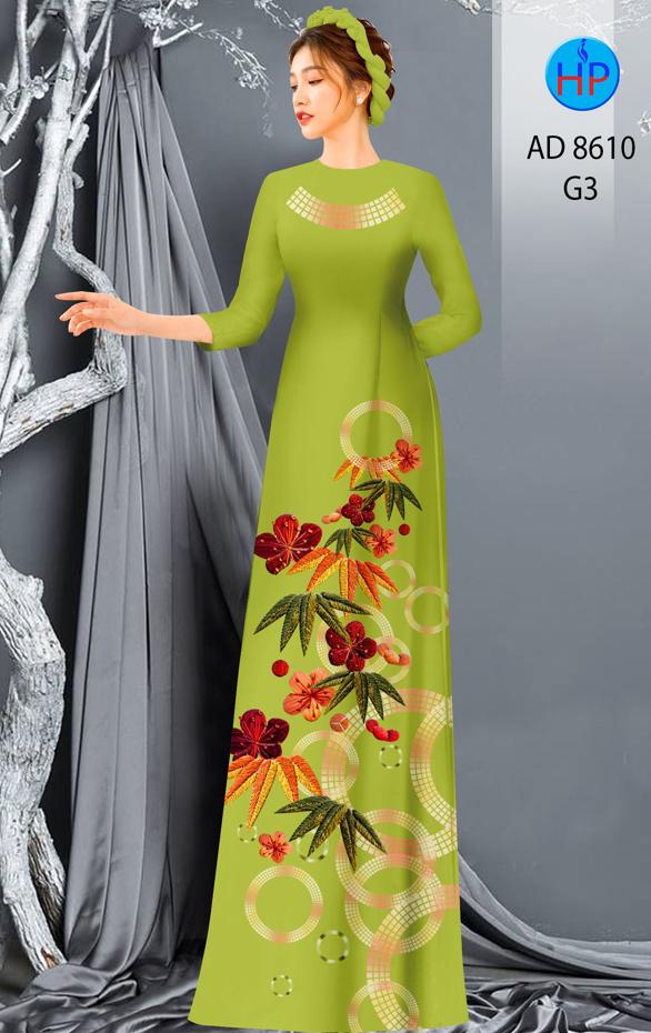 Vải Áo Dài Hoa In 3D kiểu mới AD 8610