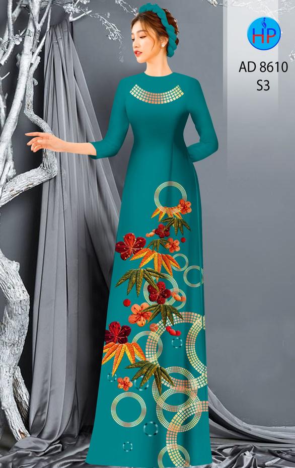 Vải Áo Dài Hoa In 3D kiểu mới AD 8610