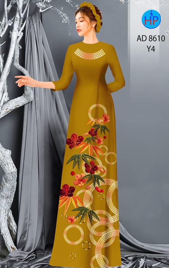 Vải Áo Dài Hoa In 3D kiểu mới AD 8610