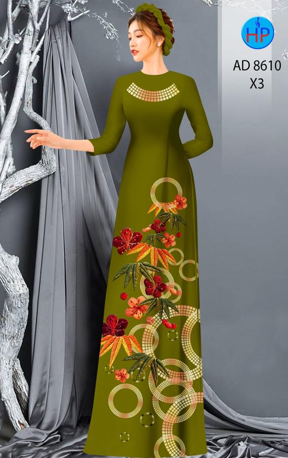Vải Áo Dài Hoa In 3D kiểu mới AD 8610