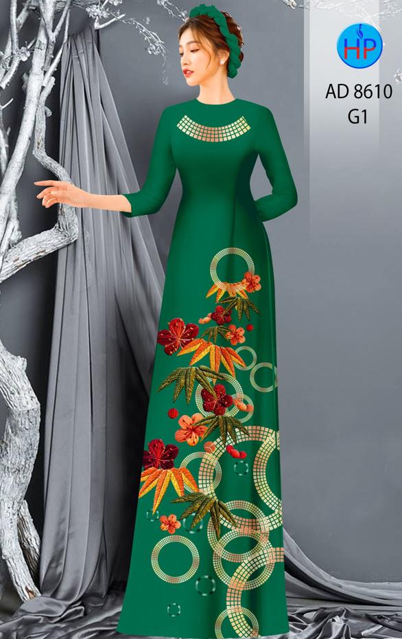 Vải Áo Dài Hoa In 3D kiểu mới AD 8610