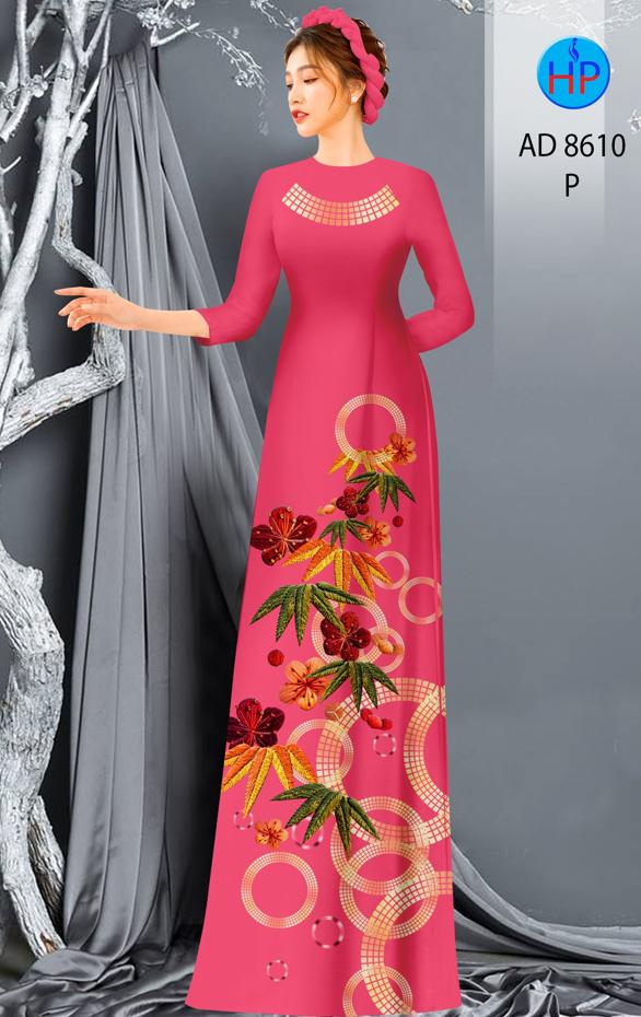 Vải Áo Dài Hoa In 3D kiểu mới AD 8610
