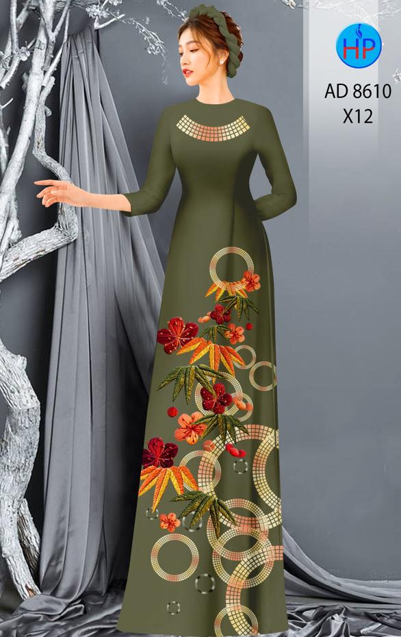 Vải Áo Dài Hoa In 3D kiểu mới AD 8610