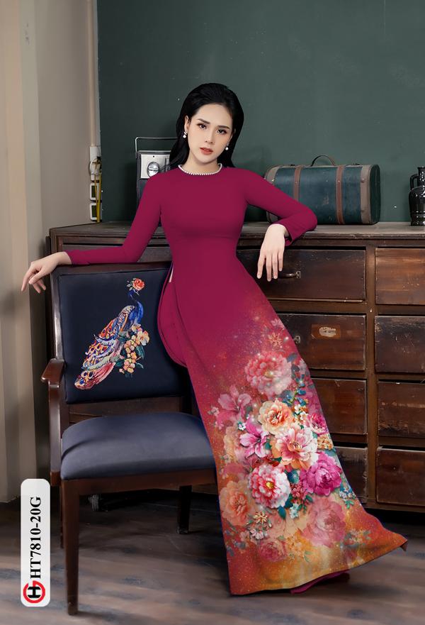 Vải Áo Dài Hoa In 3D mới ra AD HT7810