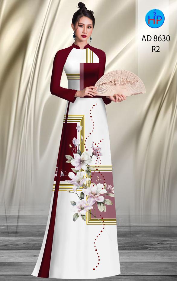 Vải Áo Dài Hoa In 3D thiết kế 2020 AD 8630