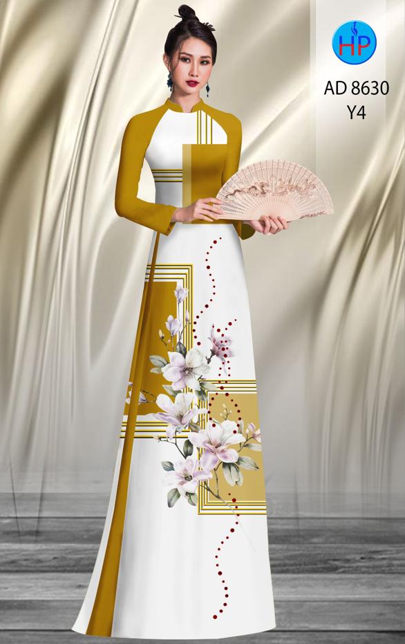 Vải Áo Dài Hoa In 3D thiết kế 2020 AD 8630