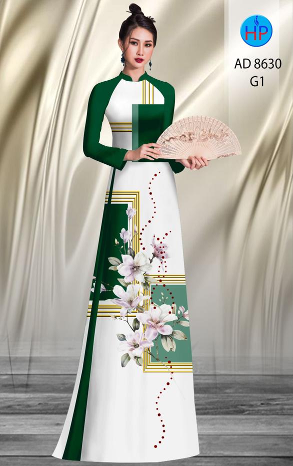 Vải Áo Dài Hoa In 3D thiết kế 2020 AD 8630