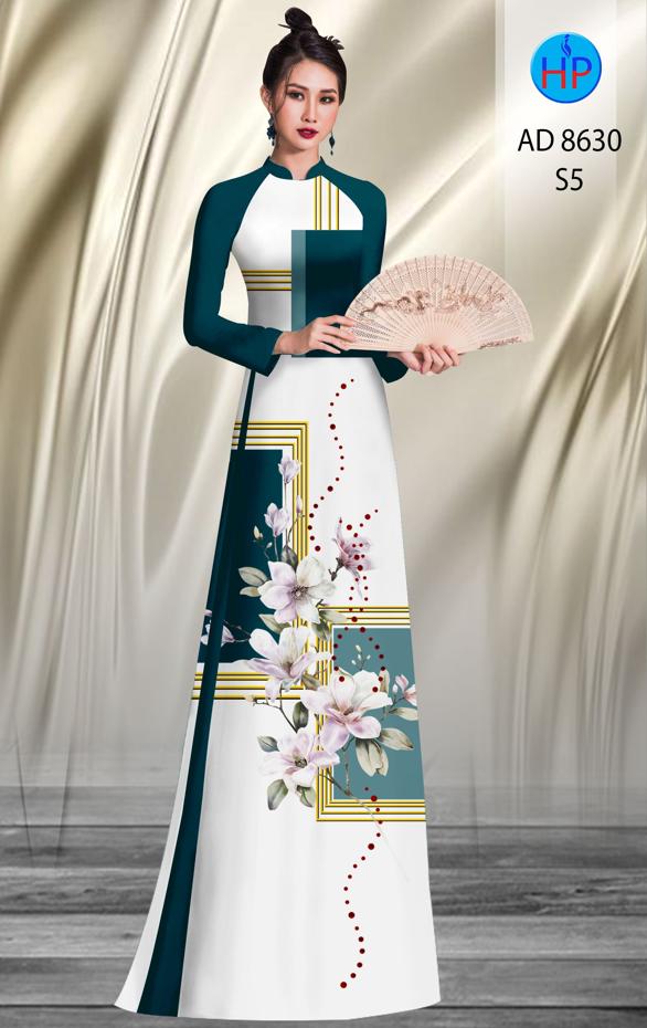 Vải Áo Dài Hoa In 3D thiết kế 2020 AD 8630