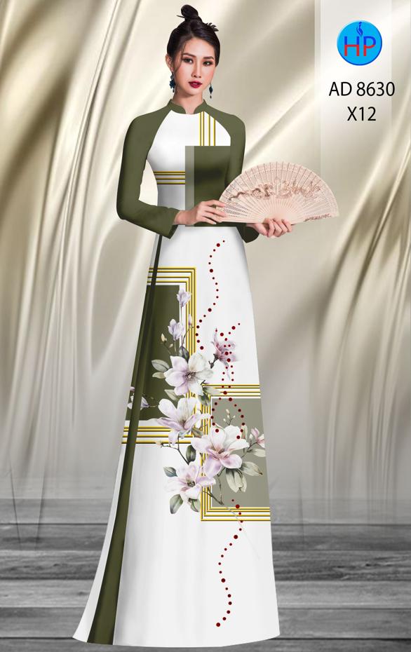 Vải Áo Dài Hoa In 3D thiết kế 2020 AD 8630