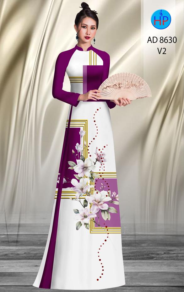 Vải Áo Dài Hoa In 3D thiết kế 2020 AD 8630