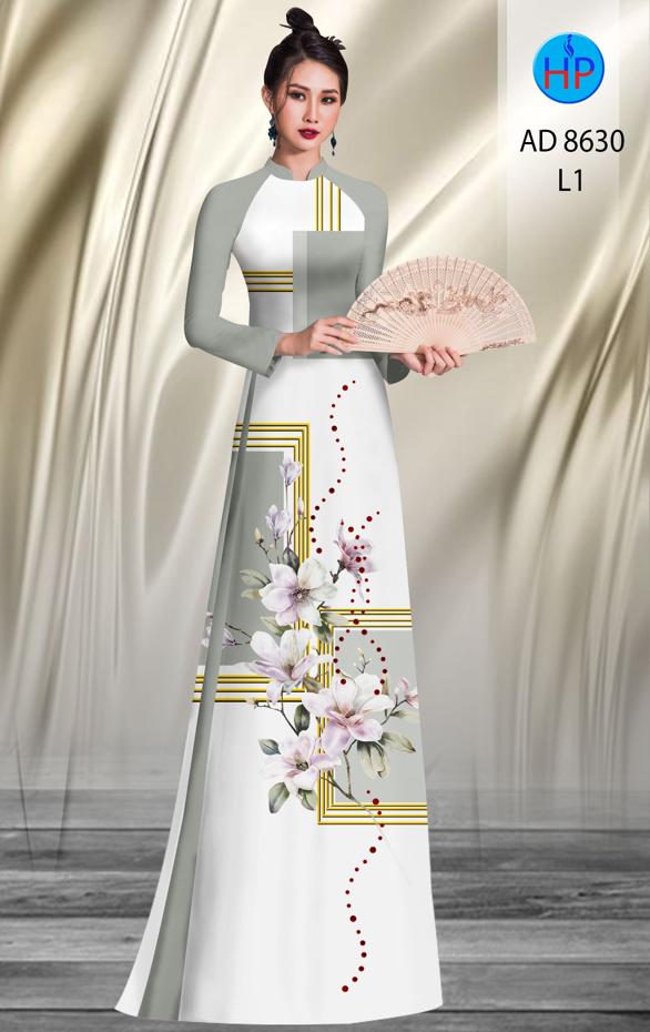 Vải Áo Dài Hoa In 3D thiết kế 2020 AD 8630