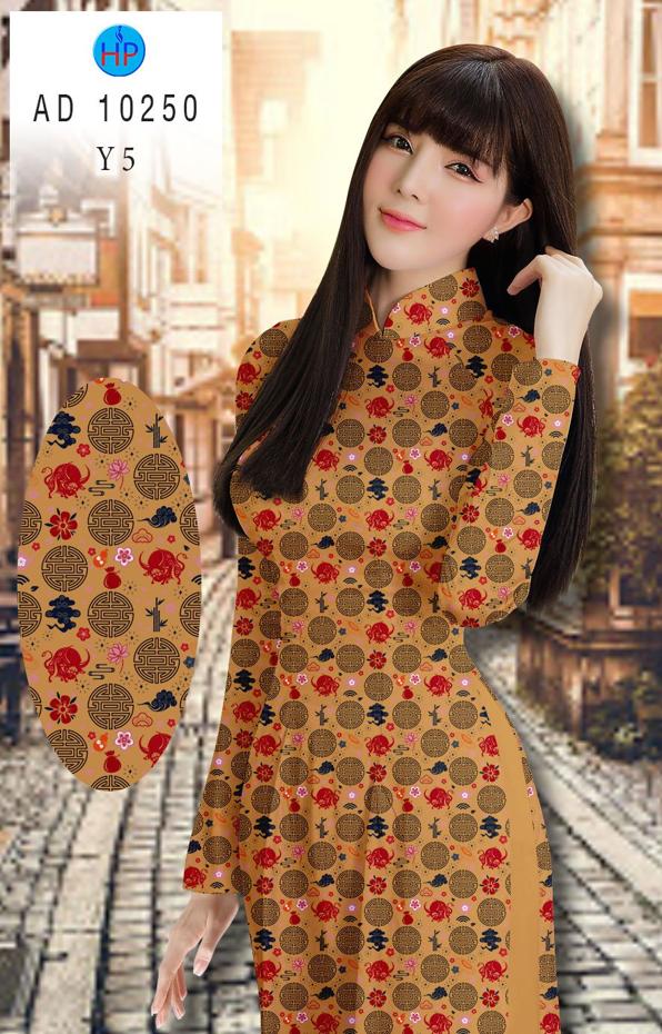 Vải Áo Dài Hoa Văn Đều mới ra AD 10250