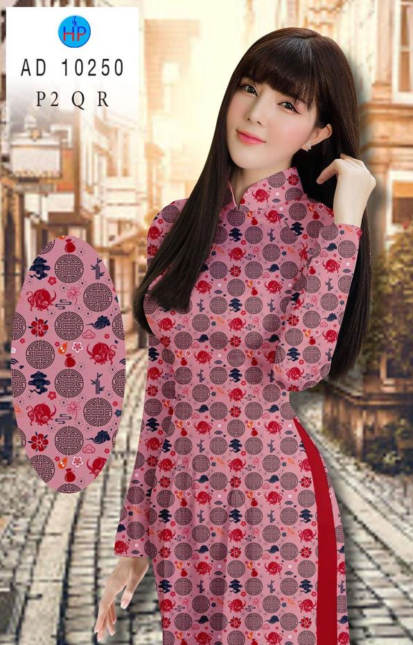 Vải Áo Dài Hoa Văn Đều mới ra AD 10250