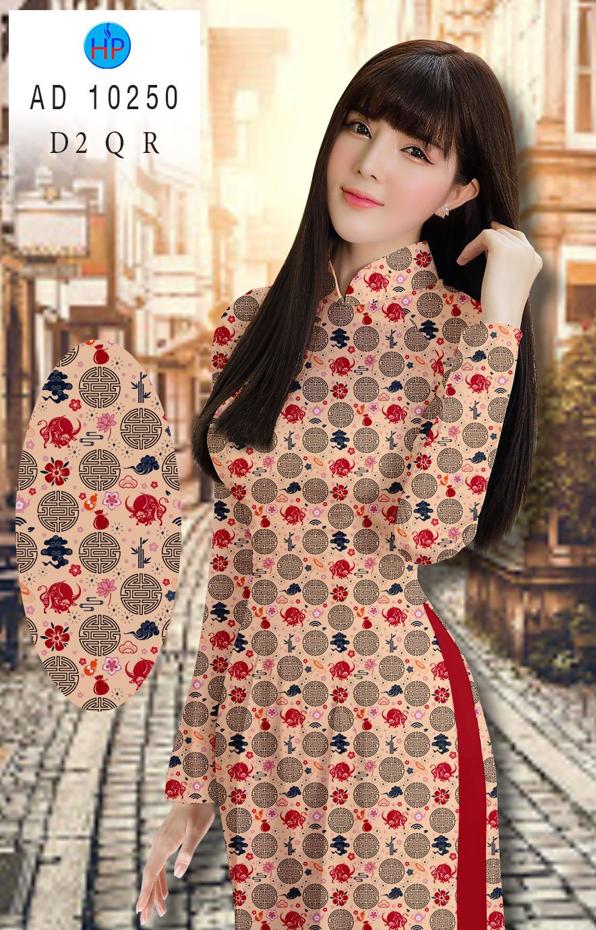 Vải Áo Dài Hoa Văn Đều mới ra AD 10250