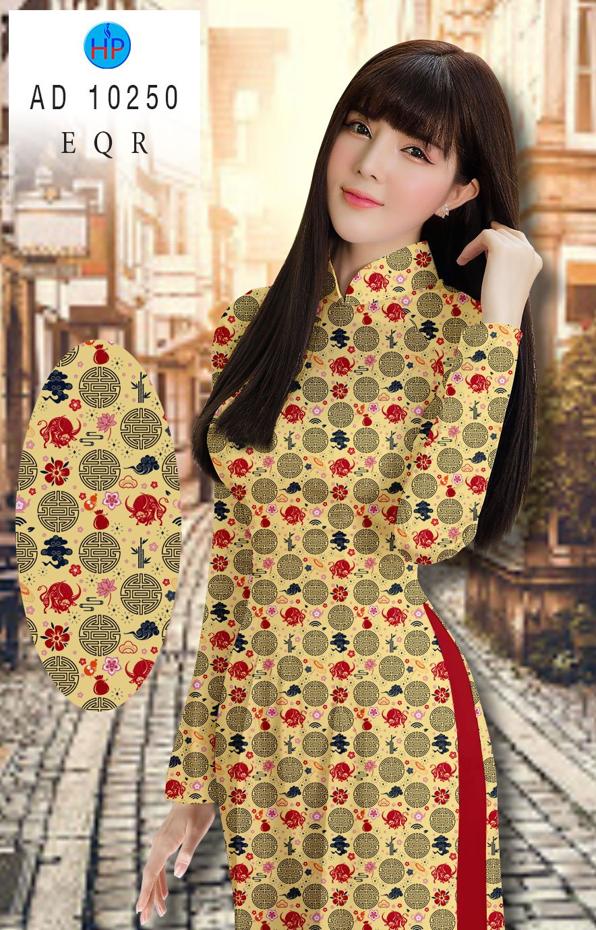 Vải Áo Dài Hoa Văn Đều mới ra AD 10250