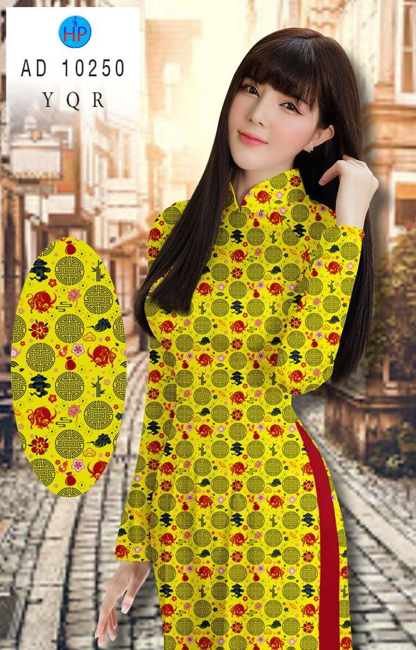 Vải Áo Dài Hoa Văn Đều mới ra AD 10250