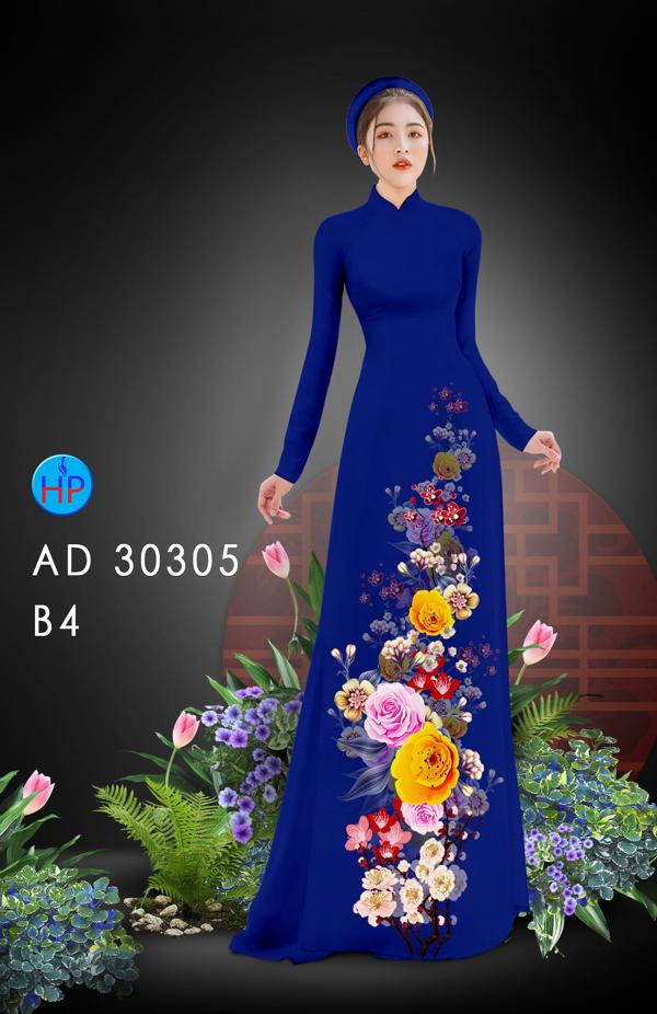 Vải Áo Dài Hoa In 3D mới ra AD 30305 40 Vải Áo Dài Hoa In 3D mới ra AD 30305