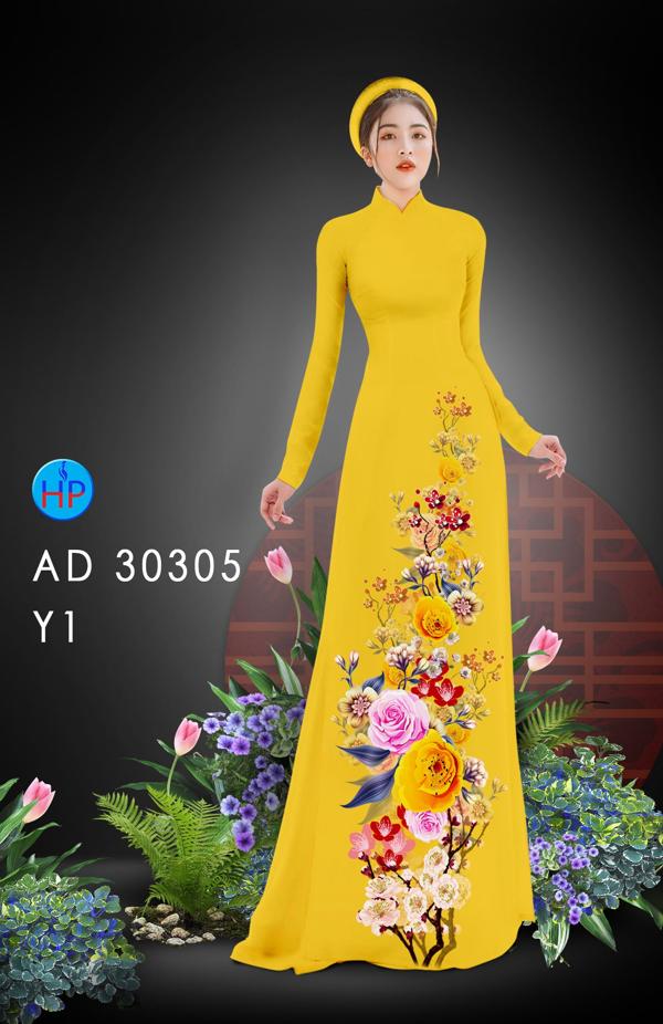 Vải Áo Dài Hoa In 3D mới ra AD 30305 41 Vải Áo Dài Hoa In 3D mới ra AD 30305