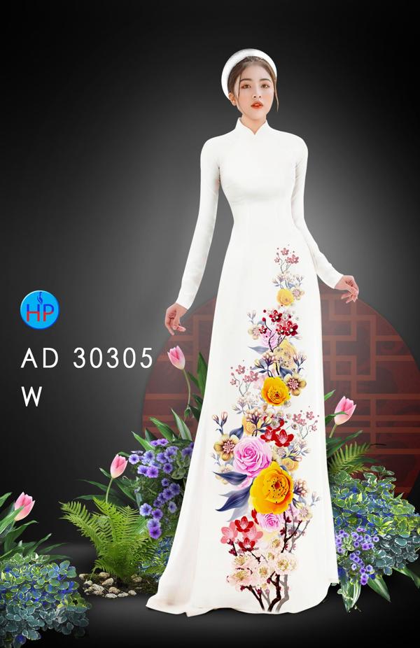Vải Áo Dài Hoa In 3D mới ra AD 30305 47 Vải Áo Dài Hoa In 3D mới ra AD 30305