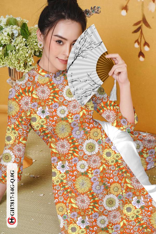 Vải Áo Dài Hoa Đều kiểu mới AD GH7817