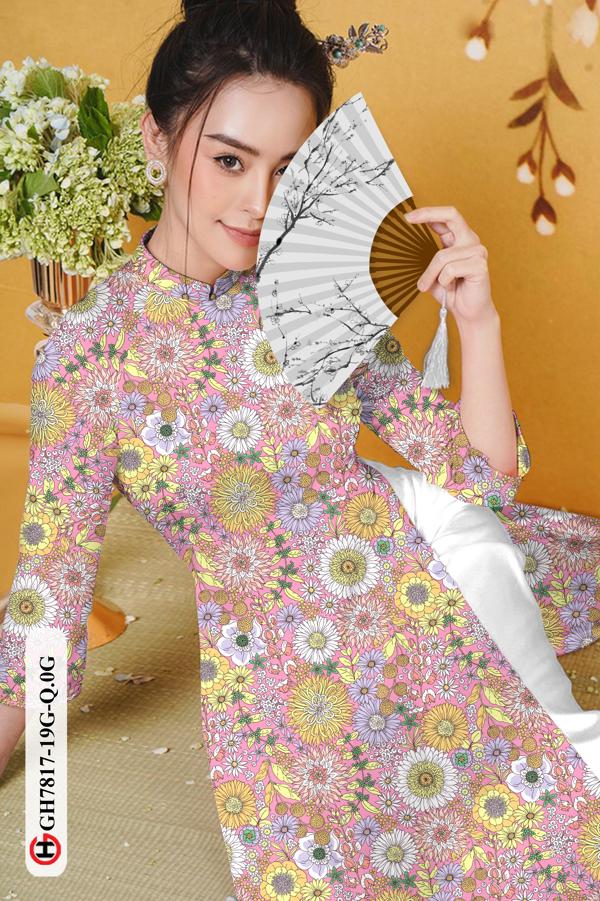 Vải Áo Dài Hoa Đều kiểu mới AD GH7817