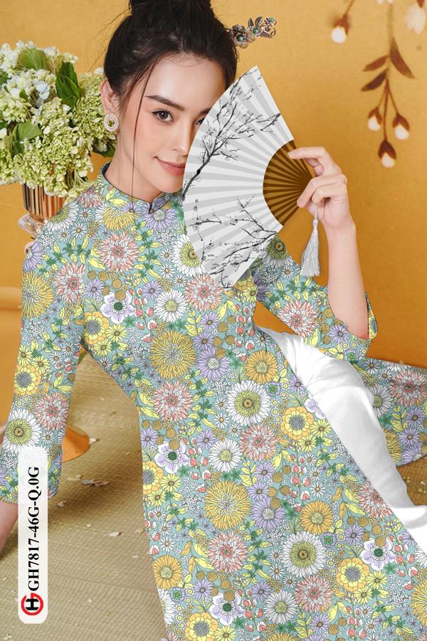 Vải Áo Dài Hoa Đều kiểu mới AD GH7817