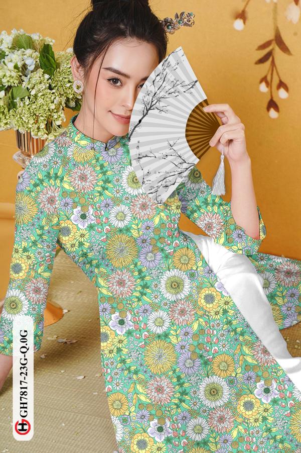 Vải Áo Dài Hoa Đều kiểu mới AD GH7817