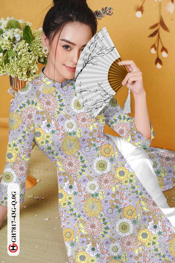 Vải Áo Dài Hoa Đều kiểu mới AD GH7817