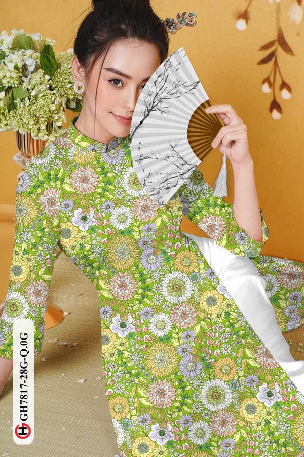 Vải Áo Dài Hoa Đều kiểu mới AD GH7817