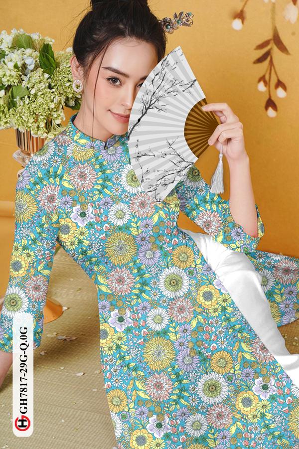 Vải Áo Dài Hoa Đều kiểu mới AD GH7817