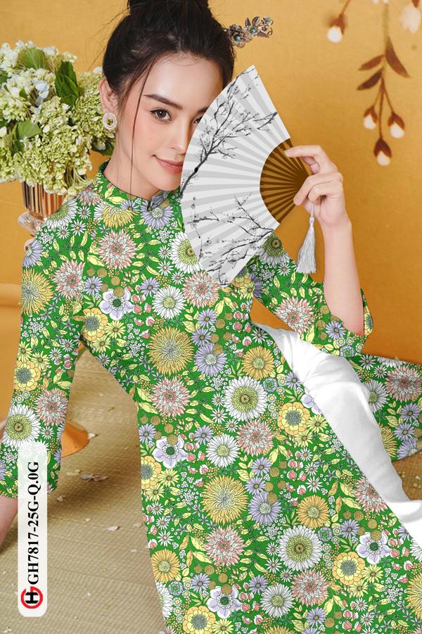 Vải Áo Dài Hoa Đều kiểu mới AD GH7817
