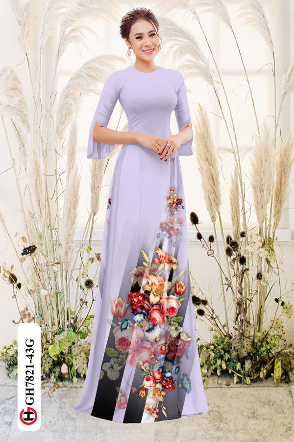 Vải Áo Dài Hoa Hồng mới ra AD GH7821 41 Vải Áo Dài Hoa Hồng mới ra AD GH7821