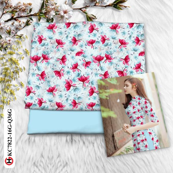 Vải Áo Dài Hoa Đều thiết kế 2020 AD KC7822