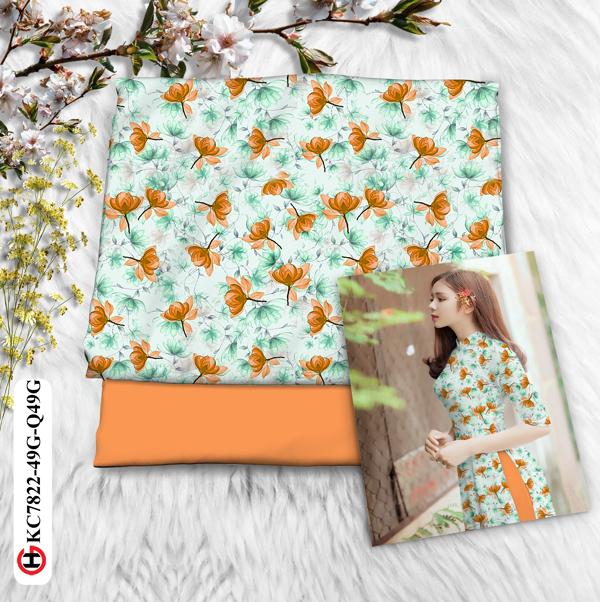 Vải Áo Dài Hoa Đều thiết kế 2020 AD KC7822