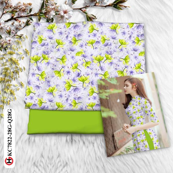 Vải Áo Dài Hoa Đều thiết kế 2020 AD KC7822