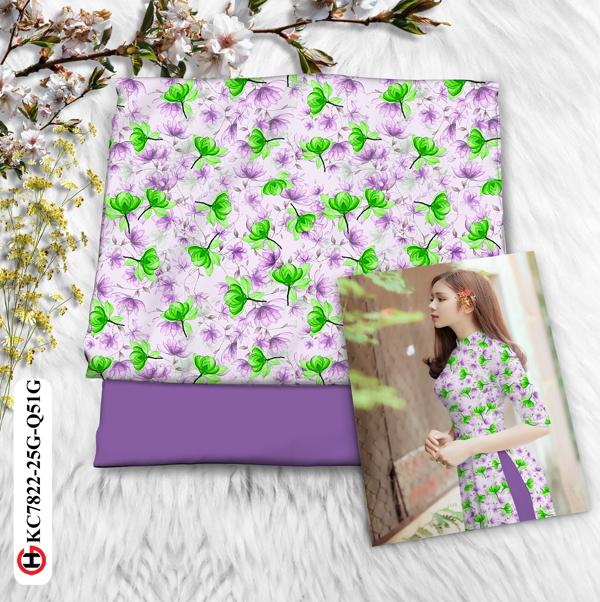 Vải Áo Dài Hoa Đều thiết kế 2020 AD KC7822