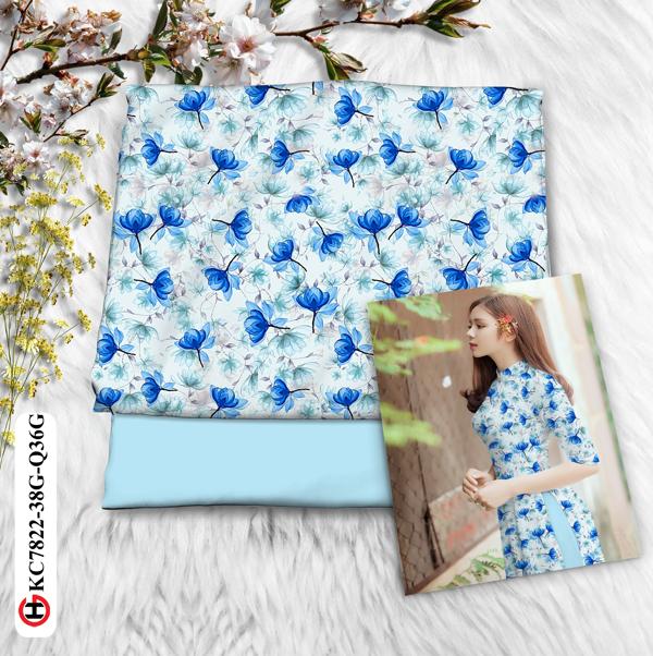 Vải Áo Dài Hoa Đều thiết kế 2020 AD KC7822