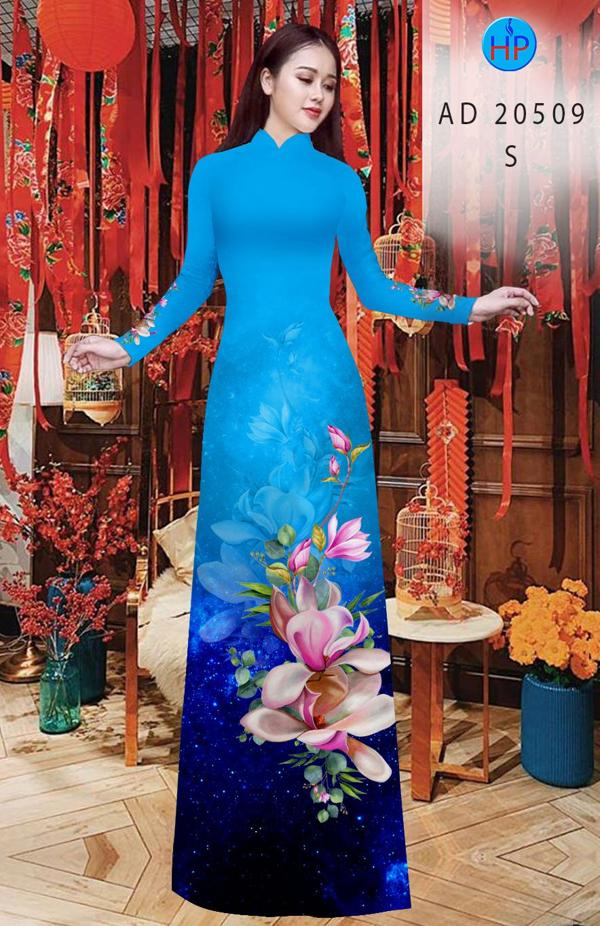 Vải Áo Dài Hoa In 3D kiểu mới AD 20509 37 Vải Áo Dài Hoa In 3D kiểu mới AD 20509