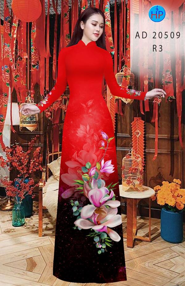 Vải Áo Dài Hoa In 3D kiểu mới AD 20509 41 Vải Áo Dài Hoa In 3D kiểu mới AD 20509