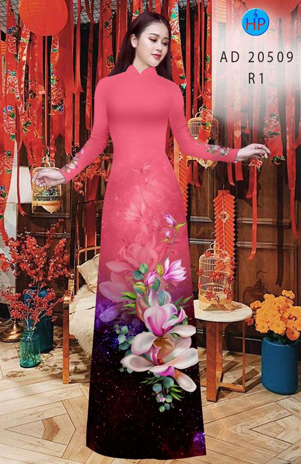 Vải Áo Dài Hoa In 3D kiểu mới AD 20509 42 Vải Áo Dài Hoa In 3D kiểu mới AD 20509