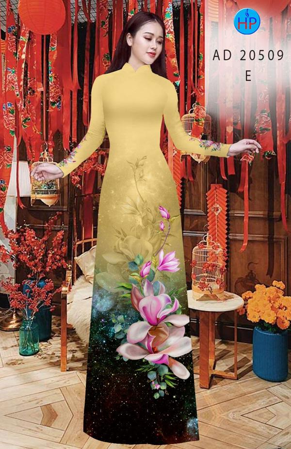 Vải Áo Dài Hoa In 3D kiểu mới AD 20509 51 Vải Áo Dài Hoa In 3D kiểu mới AD 20509