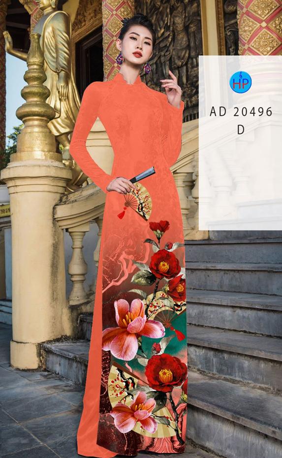 Vải Áo Dài Hoa In 3D thiết kế 2020 AD 20496