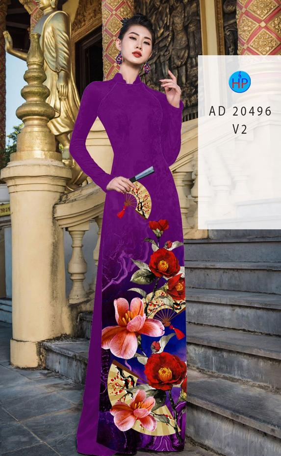 Vải Áo Dài Hoa In 3D thiết kế 2020 AD 20496