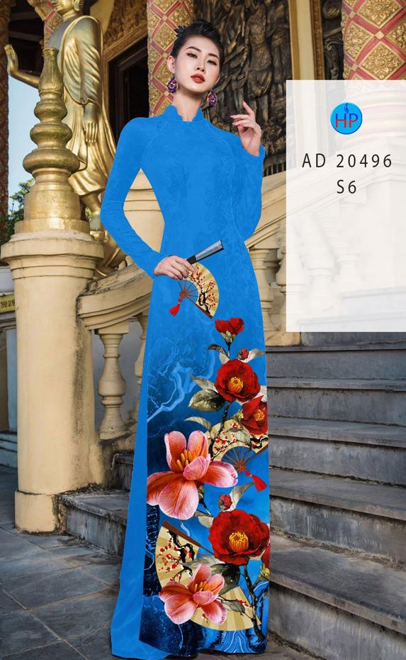 Vải Áo Dài Hoa In 3D thiết kế 2020 AD 20496