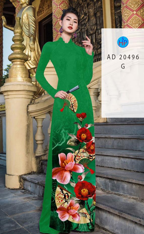 Vải Áo Dài Hoa In 3D thiết kế 2020 AD 20496