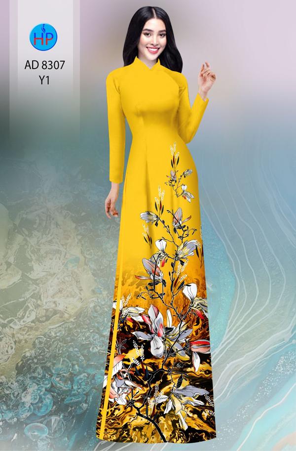 Vải Áo Dài Hoa In 3D mới ra AD 8307 42 Vải Áo Dài Hoa In 3D mới ra AD 8307