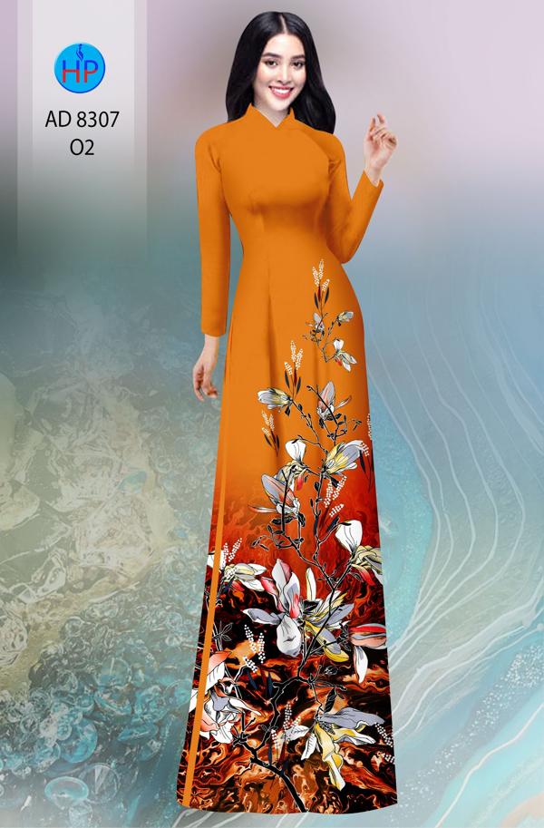 Vải Áo Dài Hoa In 3D mới ra AD 8307 44 Vải Áo Dài Hoa In 3D mới ra AD 8307