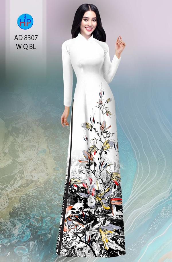 Vải Áo Dài Hoa In 3D mới ra AD 8307 45 Vải Áo Dài Hoa In 3D mới ra AD 8307