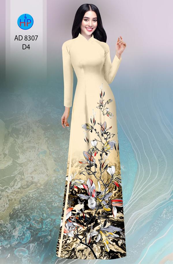 Vải Áo Dài Hoa In 3D mới ra AD 8307 48 Vải Áo Dài Hoa In 3D mới ra AD 8307